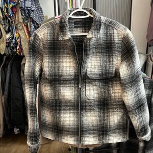 All Saints Chalkhill Black and White Full Zip Jacket